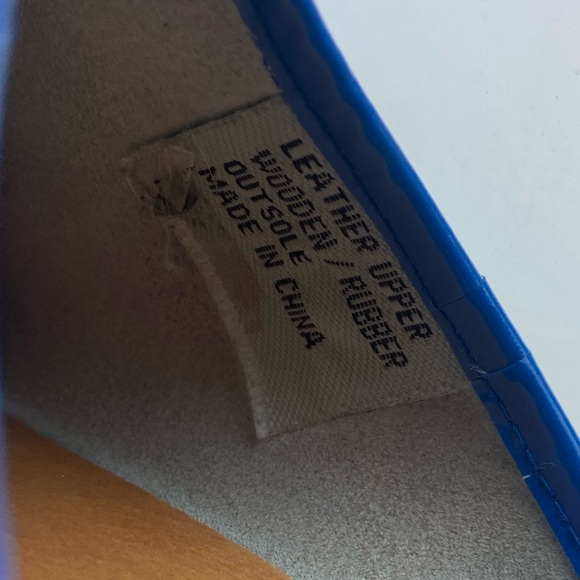 Bright Blue Colin Stuart Leather Clogs with Floral Detail - Picture 13 of 13